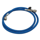 ORBIS - Tubo flessibile singolo blu R22/R407/R32 con rubinetto e depressore attacco 1/4" SAE - 1/4" SAE 45°, lunghezza 1500 mm
