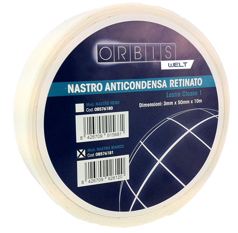 ORBIS - NASTRO ANTICONDENSA BIANCO lunghezza 10m, spessore 3mm, larghezza 50mm