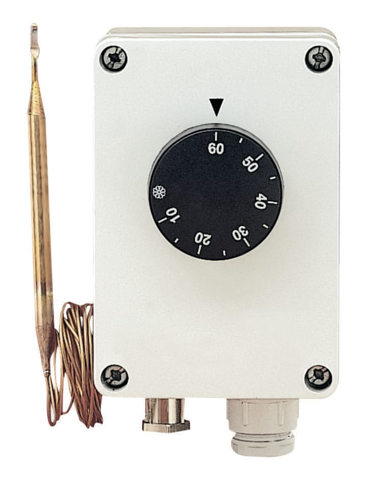 ORBIS - TS 9504 Termostato scatolato, dispositivo interno: termoregolatore a capillare, campo regolazione 5 - 60 °C, IP40 OB581125