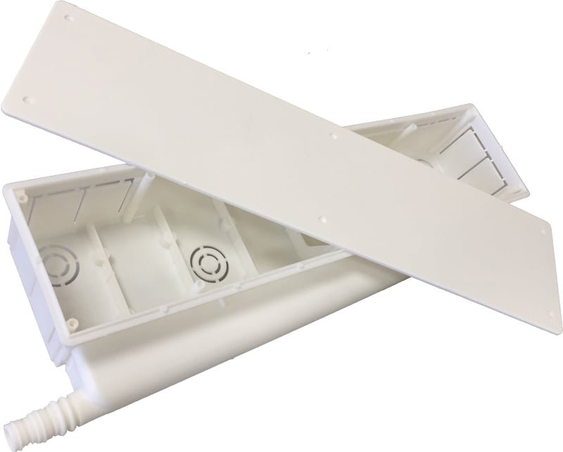 ORBIS - BOX HP Scatola di predisposizione per raccolta condensa, innesto tubo in orizzontale reversibile destro o sinistro,diametro 16-18-20 mm,427x95x65mm OB583030