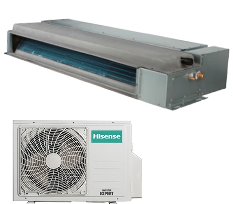 ORBIS - ADT52UX4 Unità interna a CANALIZZATO e unità esterna,potenza 5.3kW-10000 BTU/h,comando remoto e cablato,GAS R32,linea COMMERCIALE CANALIZZATO,HISENSE