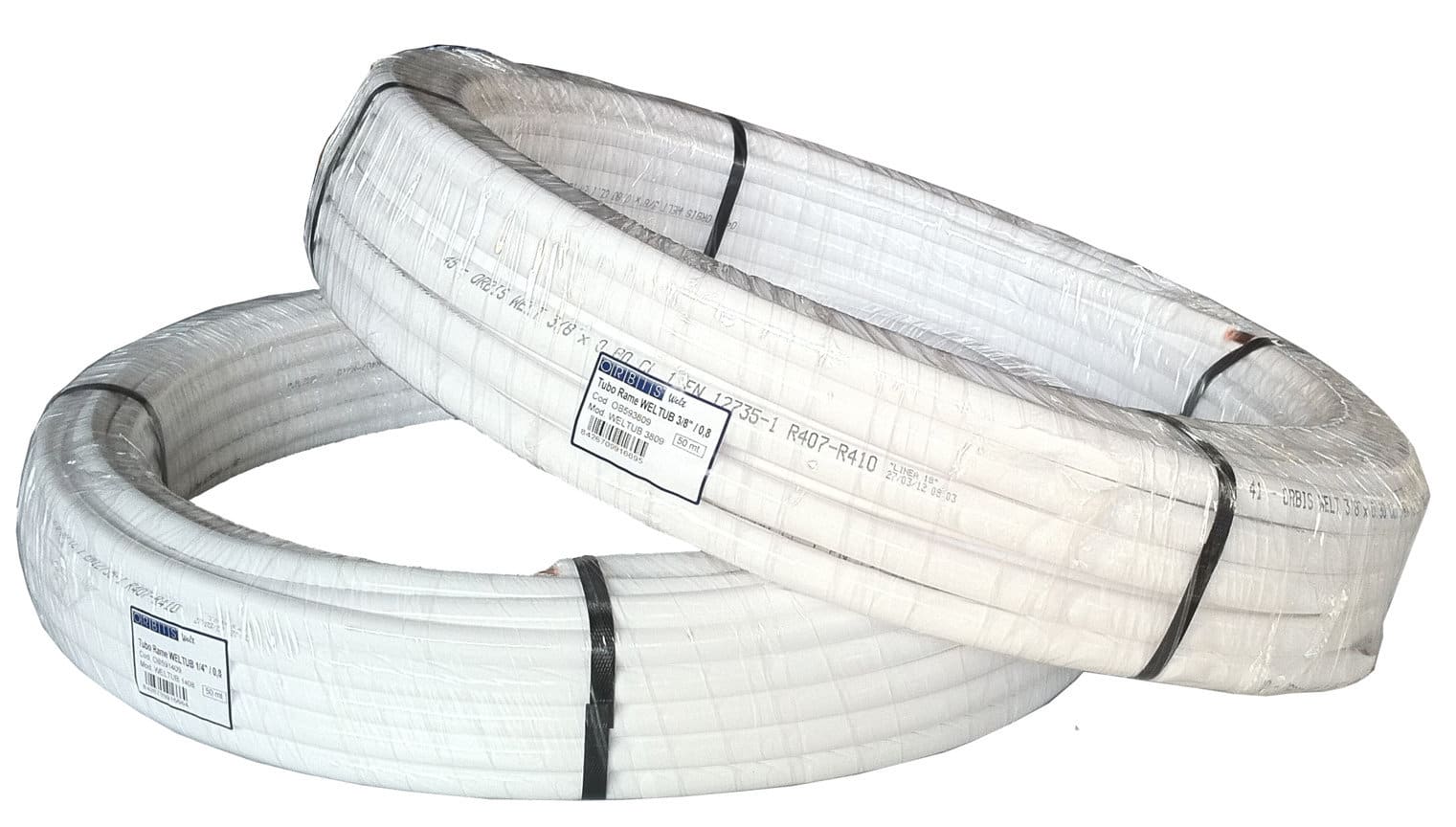 ORBIS - WELTUB 1208 tubo di rame, diametro 1/2", spessore 0.8 mm, spessore rivestimento 10 mm, pressione di esercizio 70 bar OB591209