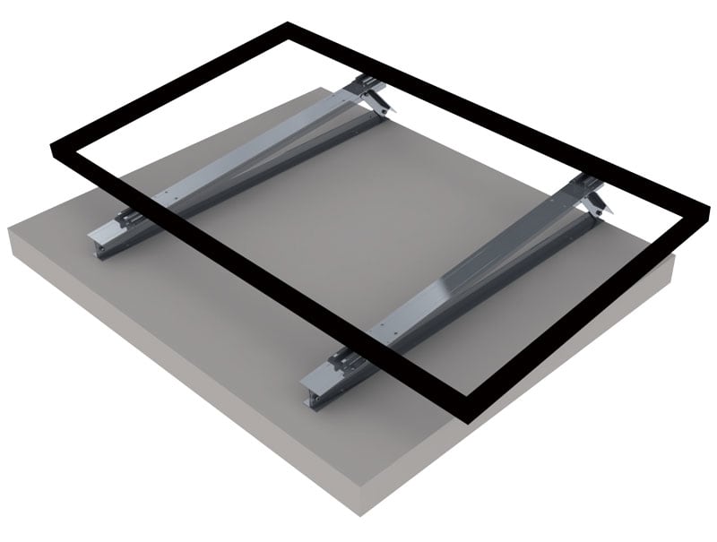 ORBIS - STG-FV-0507 Triangolo GRANDE(PREMONTATO) in ALLUMINIO con INSERTI per inclinazione moduli, regolazioni: 05°-07°, disposizione moduli:VERTICALE