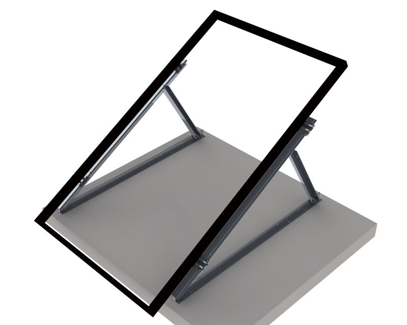 ORBIS - STG-FO-2835 Triangolo GRANDE(PREMONTATO)in ALLUMINIO con INSERTI per inclinazione moduli,regolazioni: 28°-30°-33°-35°,disposizione moduli:ORIZZONTALE OB620308