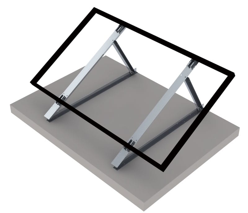 ORBIS - STG-FV-2835 Triangolo GRANDE (PREMONTATO)in ALLUMINIO con INSERTI per inclinazione moduli, regolazioni: 28°-30°-33°-35°,disposizione moduli:VERTICALE