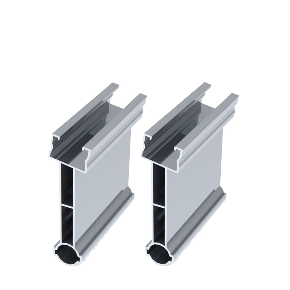 ORBIS - KITSB2F KIT Staffe elevatrici basculanti in alluminio seconda fila 5°, vela 2 pannelli in ORIZZONTALE OB620409