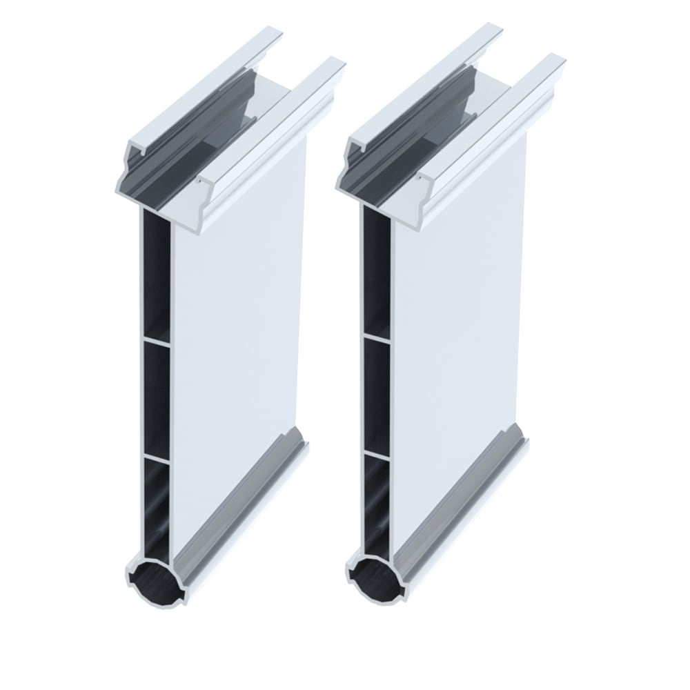 ORBIS - KITSB3F KIT Staffe elevatrici basculanti in alluminio terza fila 5°, vela 3 pannelli in ORIZZONTALE OB620412