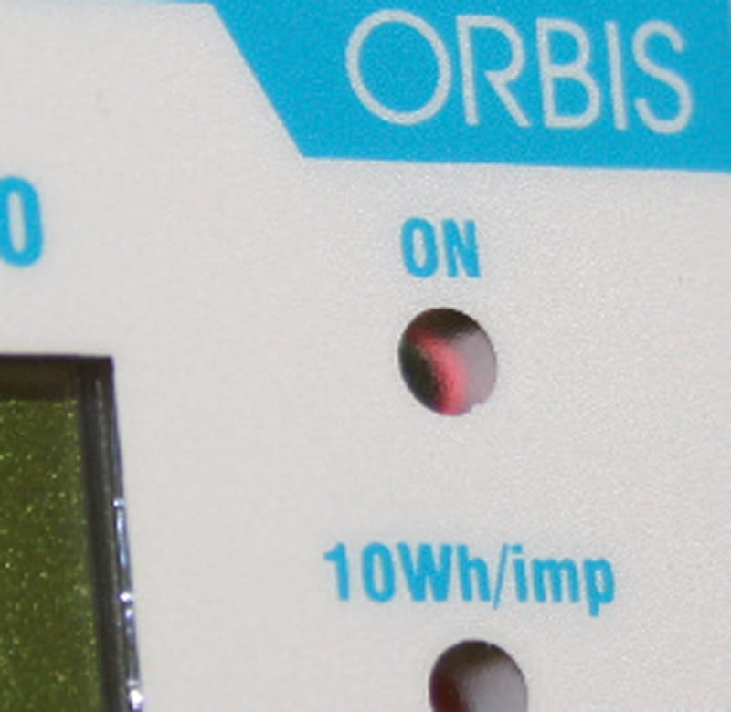ORBIS - CONTAX D-6331 SO Contatore monofase energia attiva, 3 Moduli, 63A, inserzione diretta (cavo passante), display digitale, lampeggio LED 10Wh/imp OB708100