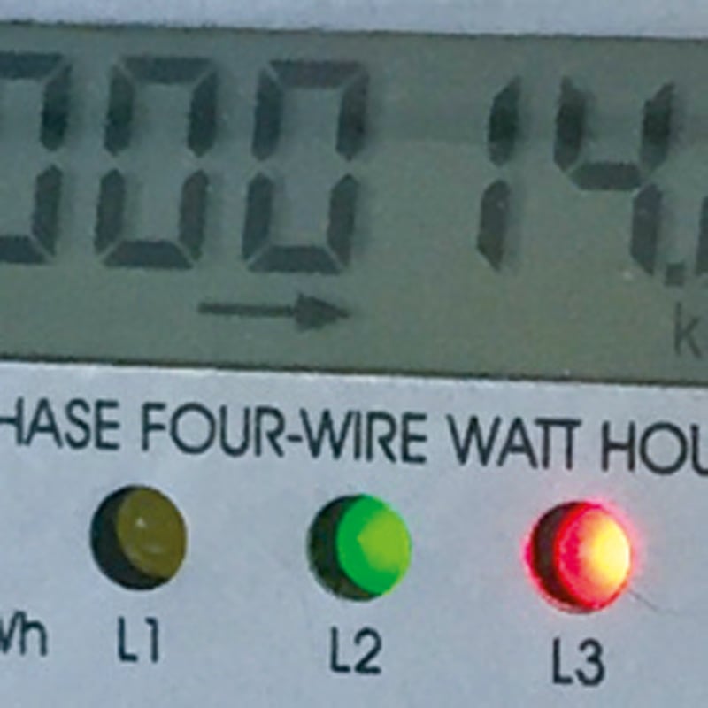 ORBIS - TER b LCD Contatore trifase energia attiva, da parete, 60A, inserzione diretta, display digitale, lampeggio LED 1.25Wh/imp OB726001