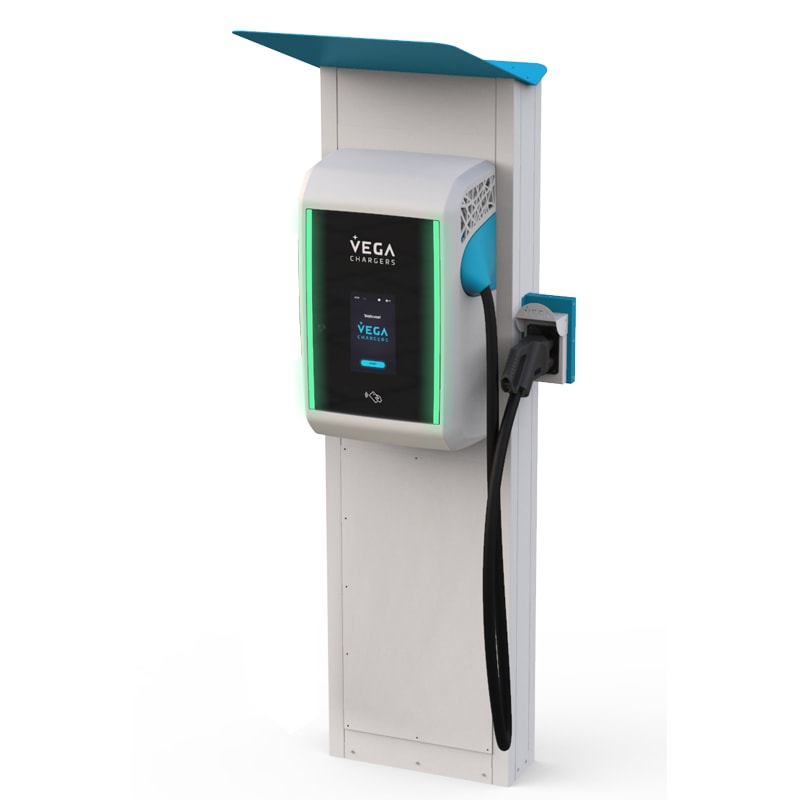 ORBIS - COMON 1S GRAVITY Sostegno MONOFACCIALE per le stazioni di ricarica VIARIS GRAVITY con 1 uscita CCS, colore BIANCO, altezza 2123mm OB94PG01