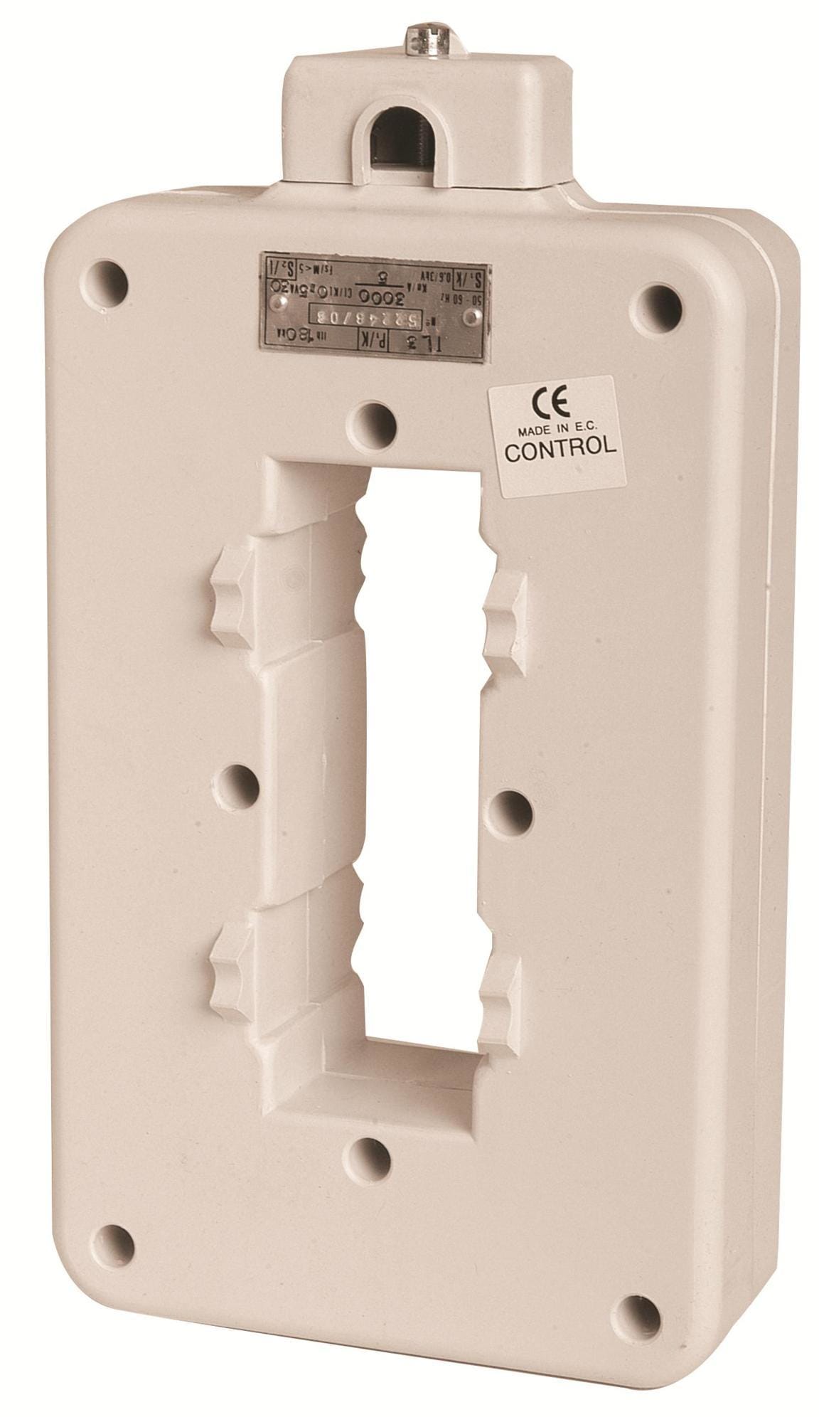 ORBIS - AT3 1500/5A TRASFORMATORE Amperometrico, dimensioni barra inseribile 103mm x 32mm, diametro cavo inseribile 30mm, fissaggio tramiste staffa/ barra DIN