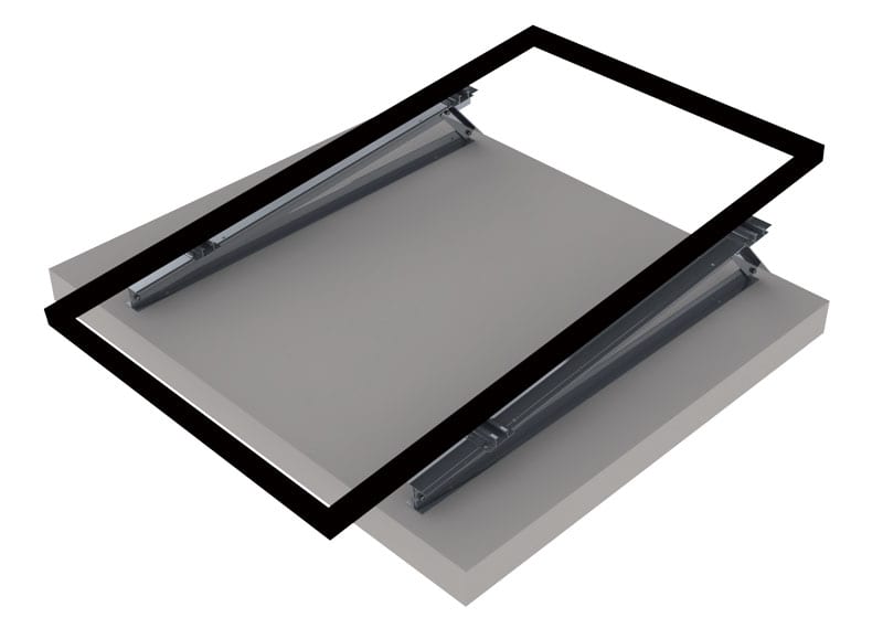 ORBIS - STG-FO-0507 Triangolo GRANDE (PREMONTATO) in ALLUMINIO con INSERTI per inclinazione moduli, regolazioni: 05°-07°, disposizione moduli:ORIZZONTALE