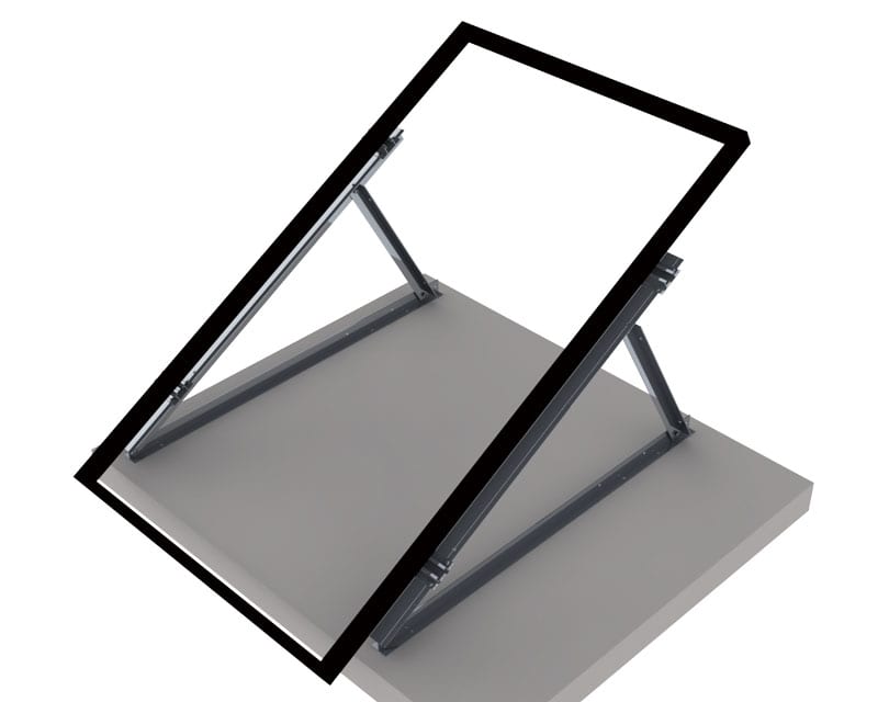 ORBIS - STG-FO-2835 Triangolo GRANDE(PREMONTATO)in ALLUMINIO con INSERTI per inclinazione moduli,regolazioni: 28°-30°-33°-35°,disposizione moduli:ORIZZONTALE