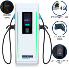 ORBIS - VIARIS LANDER 2CCS80TPVETHG DC FAST CHARGER 80 kW, 2 uscite CCS2, Cavo 4m, Ethernet+4G, lettore carte RFID, Lettore carta di credito