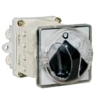PALAZZOLI - INTERRUTTORE SEZIONATORE 4X100A CON BLOCCOPORTA MANOPOLA NERA TARGHETTA GRIGIA SCHEMA CAM 3 IP65