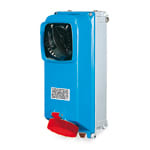 PALAZZOLI - ALUPRES presa fissa interbloccata in alluminio con magnetotermico 3P+N+T 32A F1 380-415V 50-60Hz 6h IP66/67/69