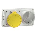 PALAZZOLI - PRIMA presa fissa interbloccata orizzontale compatta con fusibili 3P+T 16A 100-130V 50-60Hz 4h IP55