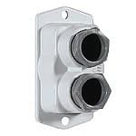 PALAZZOLI - ALUCASE FLANGIA DI CHIUSURA IN ALLUMINIO RIALZATA CON FINESTRA F1 E PRESSACAVO 2X 3/4"PER CONTENITORE - IP67