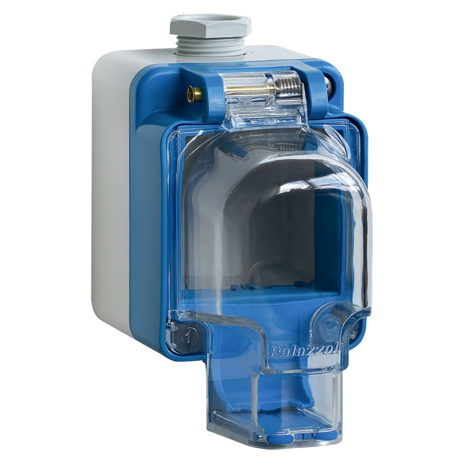 PALAZZOLI - SERIE TAIS MIGNON CONTENITORE DA PARETE 2 MODULI DOMOTER 1 INGRESSO SPINA INSERITA IP55