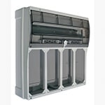 PALAZZOLI - topTER quadro da parete con portella trasparente 22 moduli din per 4 prese interbloccate IP66