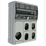 PALAZZOLI - TOPTER QUADRO PER 4 PRESE IND. + 1 PRESA 63A CON SPORTELLO TRASPARENTE 16 MODULI IP66