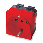 PALAZZOLI - domoTER STANDARD ITALIANO/TEDESCO UNEL BIDIREZIONALE PRESA FISSA ROUGE SICUREZZA 16A 250V 2P+T P30 PIN DISTANZA 26 2 MODULO
