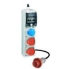 PALAZZOLI - ENERGY GO asc quadro con 3 prese fisse interbloccate 1x16A 2P+T 220V/1x16A 3P+T 380V, spina mobile tipo 16A 3P+N+T, interruttore mt 4P 16A, diff. 30mA: 4P 16A IP66