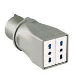 PALAZZOLI - adattatore di sistema spina iec IP44/2 prese uso domestico bivalente P17/11 16A 200-250V 50-60Hz