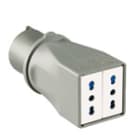 PALAZZOLI - adattatore di sistema spina iec IP44/2 prese uso domestico bivalente P17/11 16A 200-250V 50-60Hz