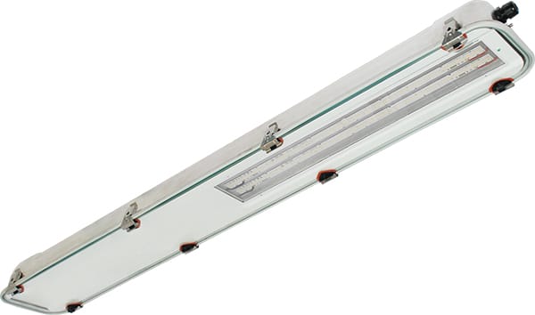PALAZZOLI - SERIE RINOLED-EX PLAFONIERA L1300 INOX VETRO 71W DIFFONDENTE IP65/IP66 2G2D