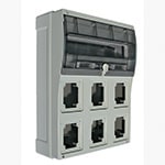 PALAZZOLI - Topter quadro fine 6 pr fix IP66 - Quadro elettrico con 6 prese fisse IP66 per installazioni sicure e protette.