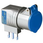PALAZZOLI - Adattatore civile standard 2 prese + terra 16A 250V 6H.