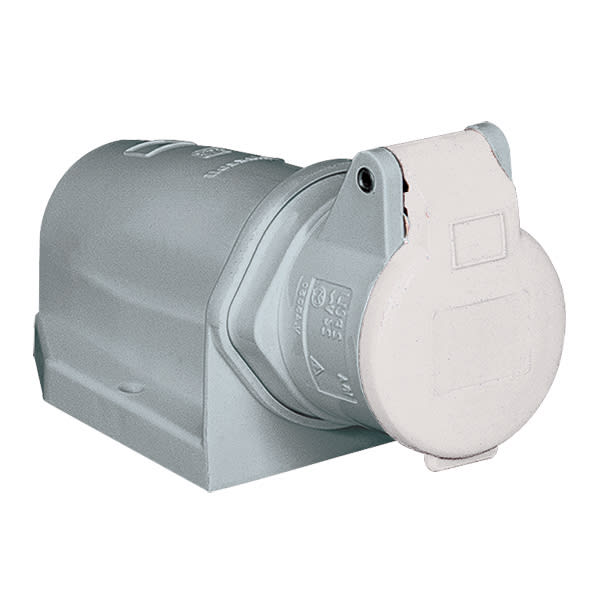 PALAZZOLI - CEE presa parallela 90 gradi 2 poli 16A 24/42V 10 ore IP44. 471602