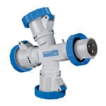 PALAZZOLI - Moltipresa trifase con presa elettrica 16A 400V, resistente all'acqua e alla polvere IP67, per un utilizzo continuativo di 6 ore. 753146