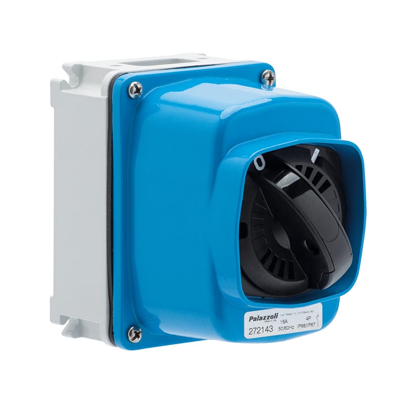 PALAZZOLI - CAM interruttore da parete in contenitore alluminio 6P 25A sch 3.1 2F0 IP66/IP67