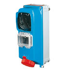 PALAZZOLI - ALUPRES presa fissa interbloccata in alluminio guida EN50022 e sportello trasparente 3P+T 63A F1 380-415V 50-60Hz 6h IP66/67/69