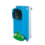 PALAZZOLI - ALUPRES presa fissa interbloccata in alluminio con base portafusibili 2P+T 16A F0 >50V 100-300Hz 10h fusibili E16 IP67