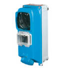 PALAZZOLI - ALUPRES presa fissa interbloccata in alluminio guida EN50022 e sportello trasparente 2P+T 16A F1 200-250V 50-60Hz 6h IP66/67/69