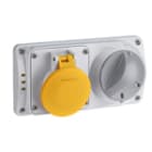 PALAZZOLI - PRIMA presa fissa interbloccata orizzontale compatta con base portafusibili 2P+T 16A 100-130V 50-60Hz 4h IP44
