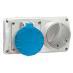 PALAZZOLI - PRIMA presa fissa interbloccata orizzontale compatta 2P+T 16A 200-250V 50-60Hz 6h IP55