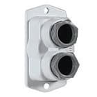 PALAZZOLI - ALUCASE FLANGIA DI CHIUSURA IN ALLUMINIO RIALZATA CON FINESTRA F1 E PRESSACAVO 2X 3/4"PER CONTENITORE - IP67