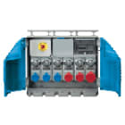 PALAZZOLI - ASC energybox quadro con armadio 7 prese fisse interbloccate 4x 16A 2P+T 230V/2x 16A 3P+T 400V/ 16A 3P+N+T 380-415V fusibile IP65