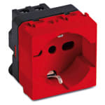 PALAZZOLI - domoTER STANDARD ITALIANO/TEDESCO UNEL PRESA FISSA ROUGE SICUREZZA10/16A 250V 2P+T P11-P17 P30 PIN DISTANZA 19/26 2MODULO