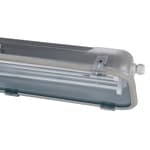 PALAZZOLI - RINO plafoniera inox acciaio/vetro 1x80W con riflettore asimmetrico in alluminio e alimentatore elettronico 230VAC/DC 50Hz G5 T5