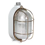 PALAZZOLI - RINO plafoniera ovale in alluminio 75W 1 portalampada E27 pressacavo 2x M20 gabbia IP66