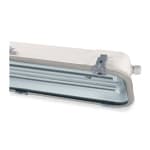 PALAZZOLI - RINO plafoniera in acciaio zincato/vetro 2x80W con riflettore simmetrico in alluminio e alimentatore elettronico 230VAC/DC 50Hz G5 T5