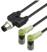 PEPPERL + FUCHS FA - Cavo di collegamento a Y V1-W-E2-BK1M-PUR-A-T-V1-G.