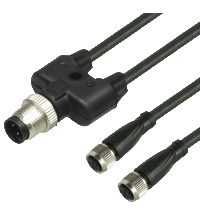 PEPPERL + FUCHS FA - Cavo di collegamento a Y V3-GM-BK0,3M-PUR-U-T-V1-G.
