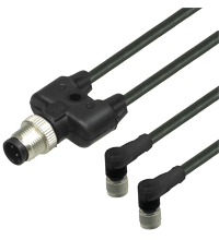 PEPPERL + FUCHS FA - Cavo di collegamento a Y V1-W-BK0,3M-PUR-U-T24B-V1-G.