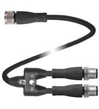 PEPPERL + FUCHS FA - Cavo di collegamento a Y V1S-G-BK0,3M-PUR-U-T-0,3M-V1-G.